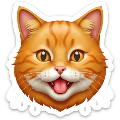 cat licking its lips sticker