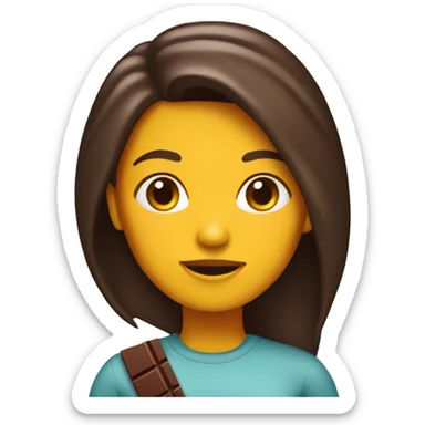 Chica trigueña con cabello chocolate sticker
