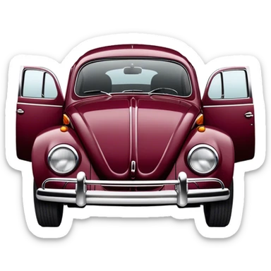 VW-beetle-vintage- burgundy sticker