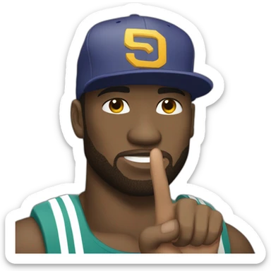 50 CENT SEÑALANDO SU MANO a otra persona de frente sticker