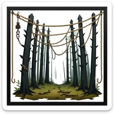 Old wold hanged in wild forest sticker