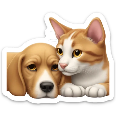 Dog love cat  sticker