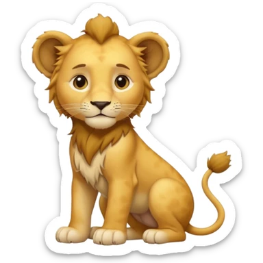 in lion family, only Kid boy., full body, single tail sticker