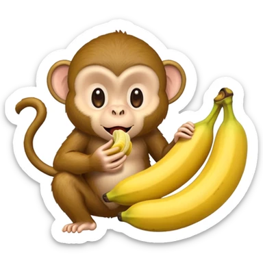 monkey eating a banana sticker