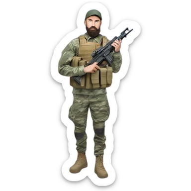 solo soldier holding assault rifle sticker
