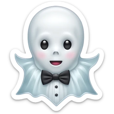 A ghost with a bowtie sticker