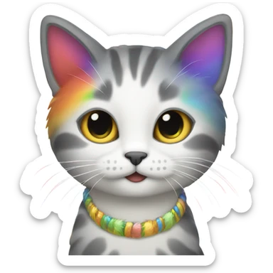 Cat with rainbow sticker