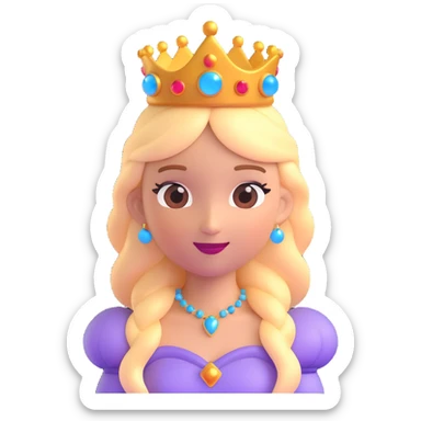 fantasy princess emoji character, detailed digital art, vibrant pastel colors, magical glowing effects, enchanted fairytale background, whimsical style, high resolution, cinematic lighting, 3D cartoon rendering, centered composition, concept art, trending on ArtStation, 8K sticker