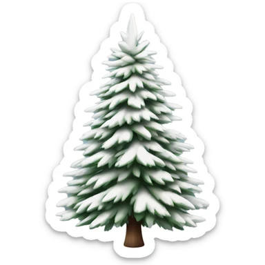  actual white fir christmas tree isolated.  sticker