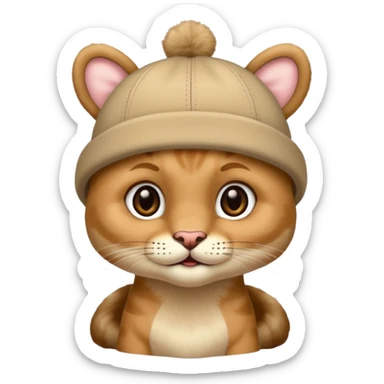 puma wearing a baby hat sticker