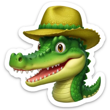 crocodile in hats sticker