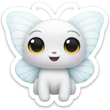 Adorable white pastel butterfly sticker