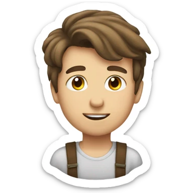 Gay kiss brown hair older white younger white sticker