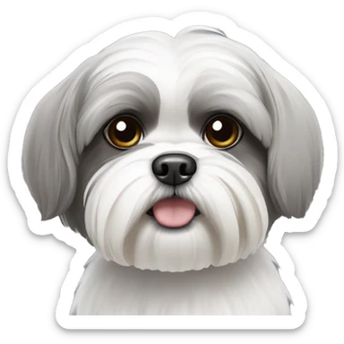 Grey and white shih tzu sticker
