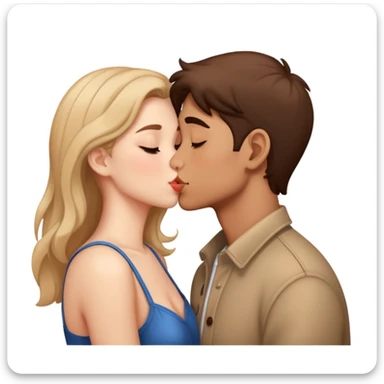 romantic Emoji boy and girl kissing sticker