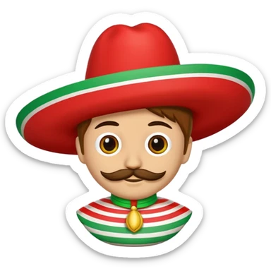 colorful Mexican balero with red, green, and white stripes sticker