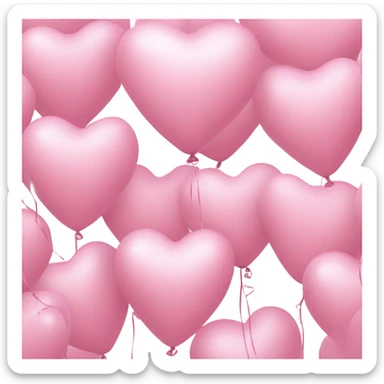 3 pastel pink heart balloons sticker