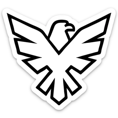 Atreides symbol from Dune, minimalist hawk emblem, sharp geometric shapes, modern logo style, no text sticker