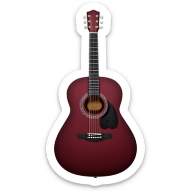 super dark maroon acoustic guitar with black lace details sticker
