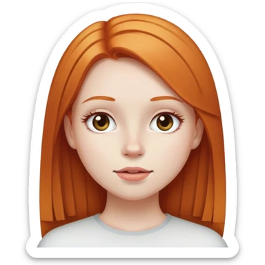 Girl with straight ginger hair and white skin sticker