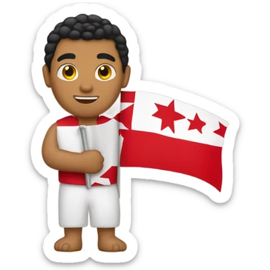Tongan man with Tongan flag sticker