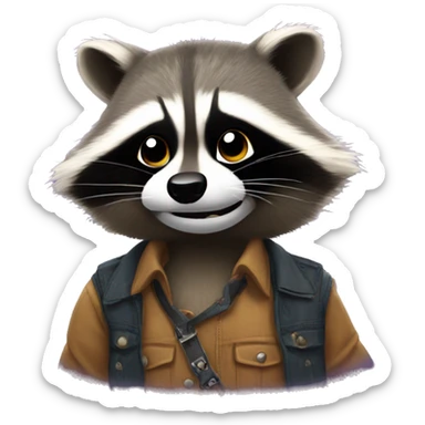 the coolest racoon  sticker