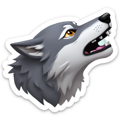Howling wolf head sticker