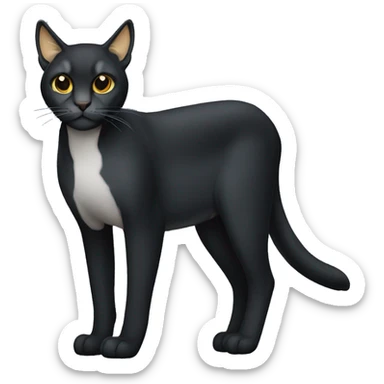 sleek black only lynx cat with golden eyes and fully body sticker