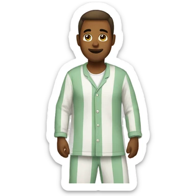 guy in pajamas sticker
