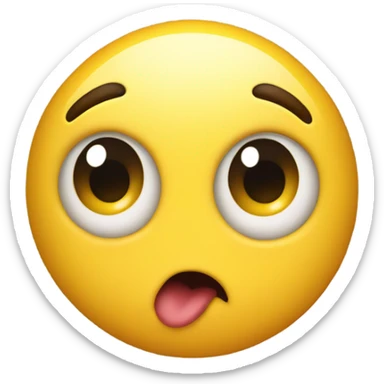 round yellow emoji with heart eyes and tongue out  sticker