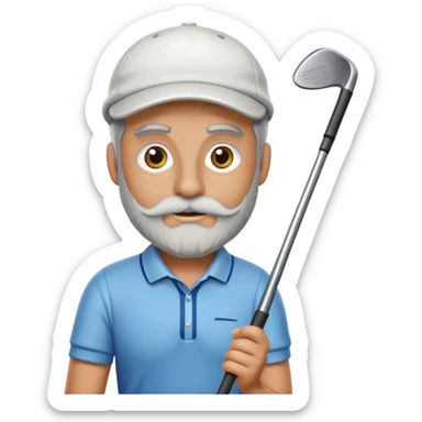 Golfer with grey beard sticker
