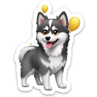 pomsky dog birthday sticker