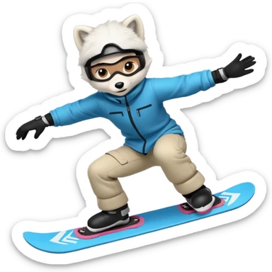Snowboarder Arctic Fox sticker