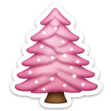 Cute pink Christmas tree sticker