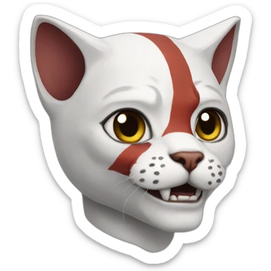 cat kratos from god of war sticker