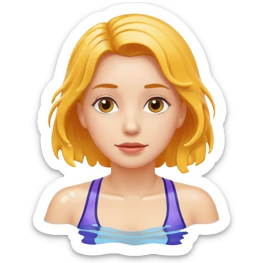 Swimming lady sticker