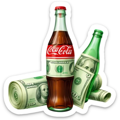 Coca Cola bottle with money sticker