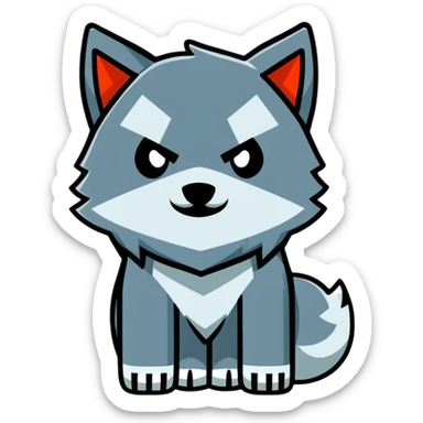 Minecraft square wolf sticker