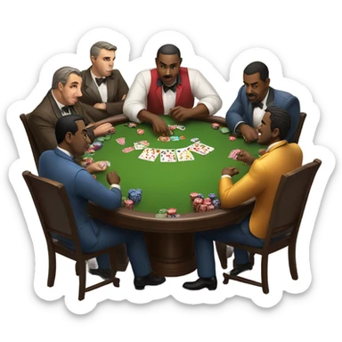 men gambling sticker