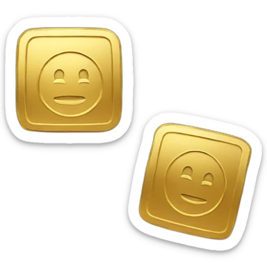 golden coin with a square sticker