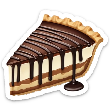 piece of pie drizzled in chocolate sticker