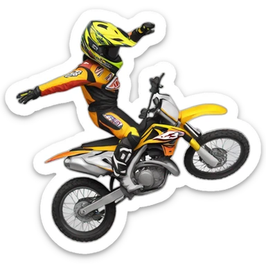 Motocross making acrobatics  sticker