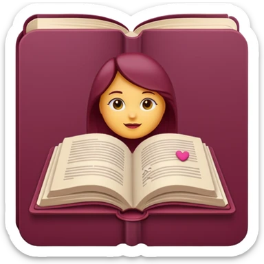 Bordo Open book in a girly style sticker