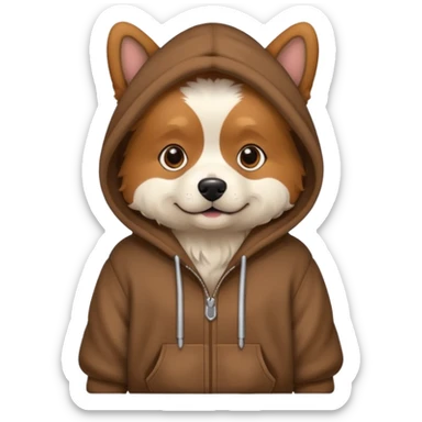 dog wearing hoodie  sticker