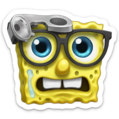 spongebob squarepants as a nerd sticker