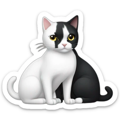 black cat & white cat sticker