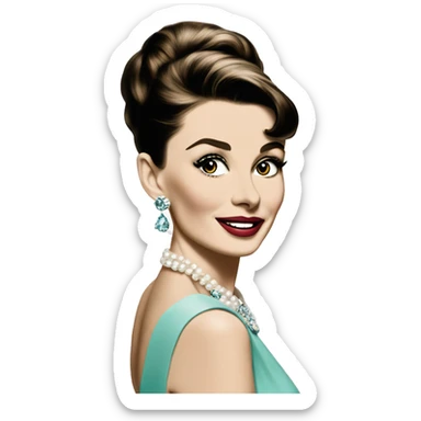 Aubrey Hepburn at breakfast at Tiffany’s sticker