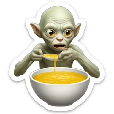 Gollum eating a Soup sticker