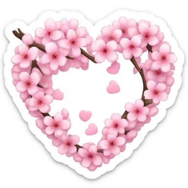 cherry blossom pink heart sticker