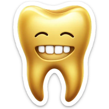 Golden tooth sticker